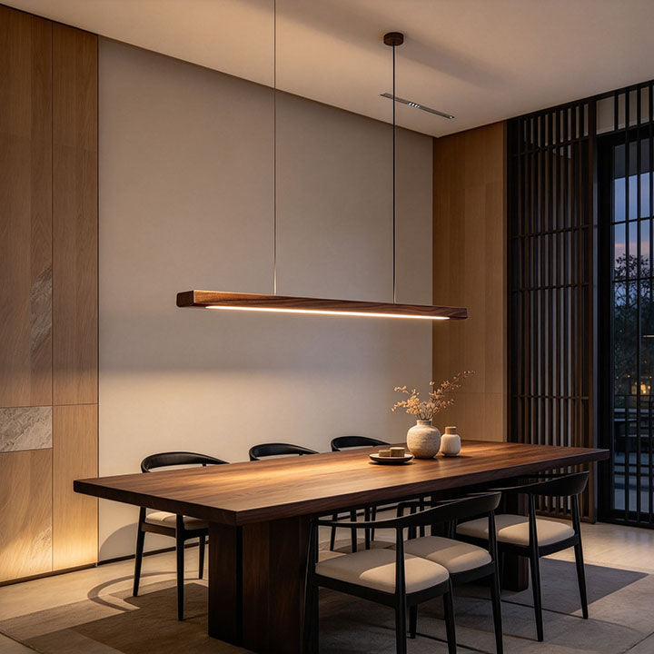 Linear Wooden Pendant Light