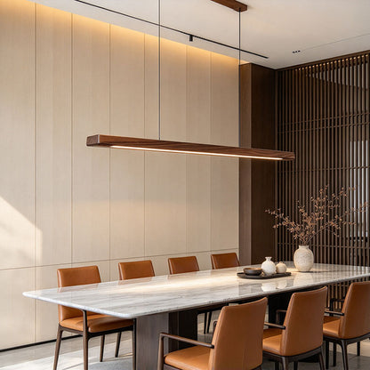Linear Wooden Pendant Light