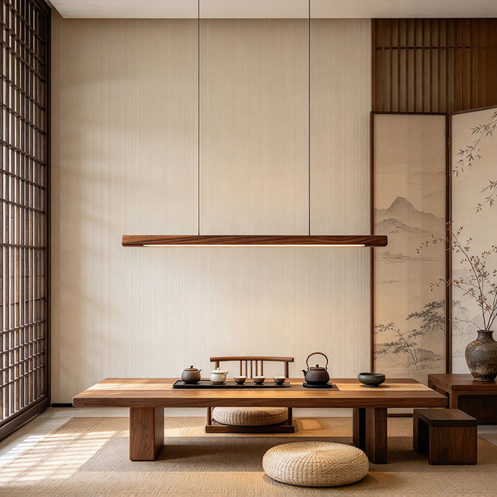 Linear Wooden Pendant Light